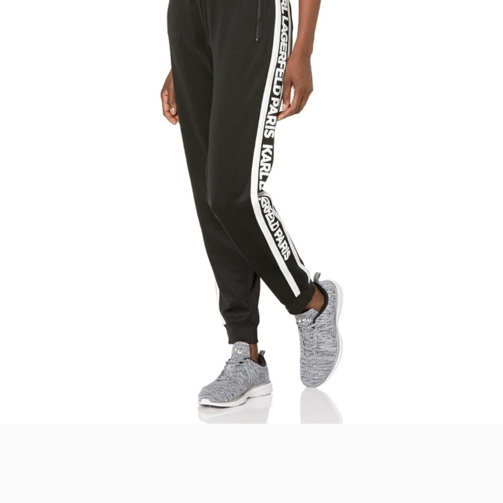 Black Joggers with Side Logo. Medium But Fits Like A Large